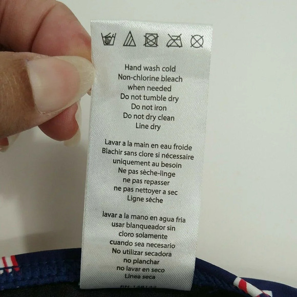 Navy Blue Red Swim Bikini Bottom  Size L Beach - Picture 6 of 7